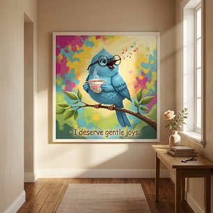 Affiche Brillante à l'Esthétique Oiseau Cosy