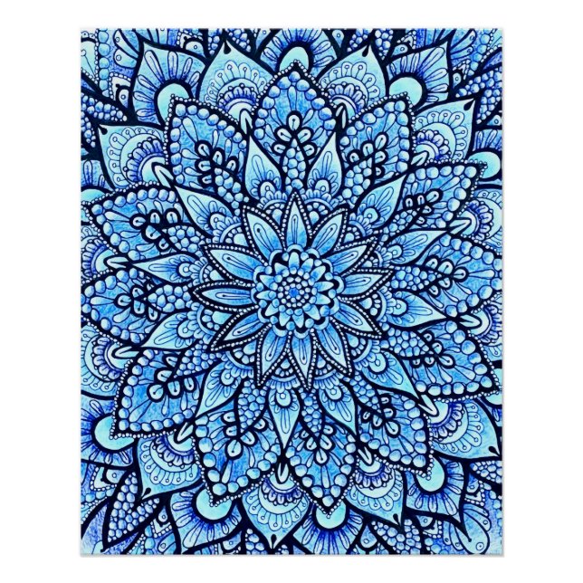 Affiche brillante avec motif de mandala au crayon  (Devant)