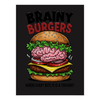Affiche brillante Brainy Burgers