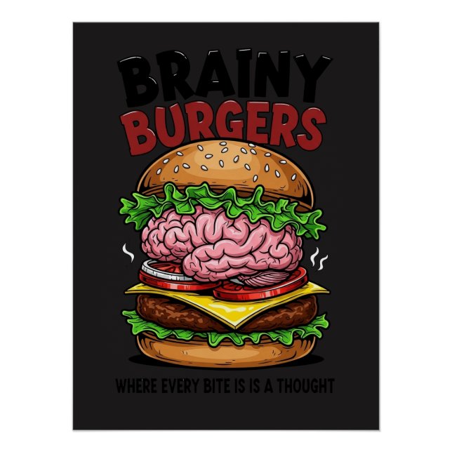 Affiche brillante Brainy Burgers (Devant)