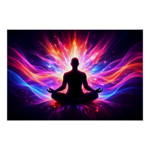 Affiche brillante Chakras de méditation Art Spirit