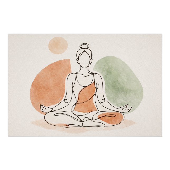 Affiche Brillante de Méditation de Yoga Minimalist (Devant)