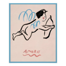 Affiche brillante Fille Coquette Vintage et Prépa