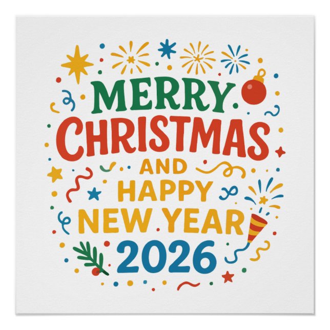 Affiche brillante Joyeux Noël (Devant)