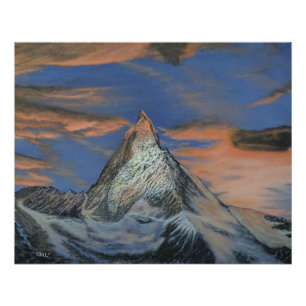 Affiche brillante - "Le Matterhorn au coucher du s
