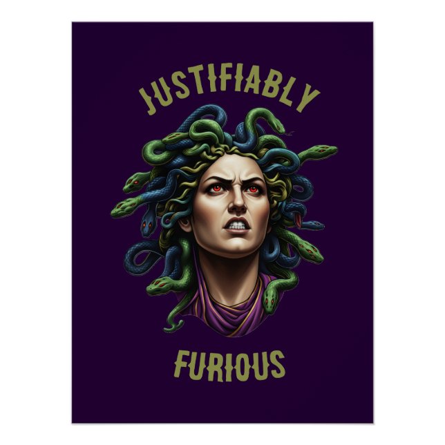 Affiche brillante Medusa furieuse (Devant)