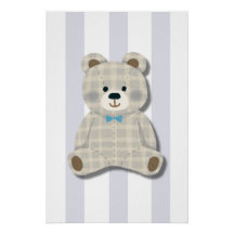 Affiche brillante pour la nurserie ourson
