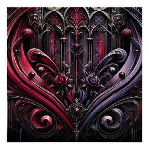 Affiche brillante Rose Gothique