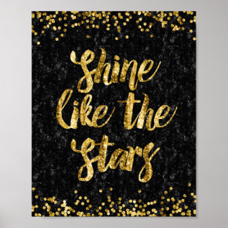 Affiche Brille comme les étoiles Black et Gold Parties sci