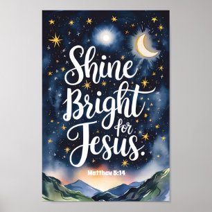 Affiche Briller pour Jésus Christian Wall Art
