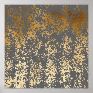 Affiche brique élégante fausse or et bracelet gris