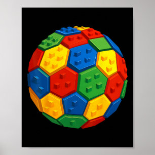 Affiche Briques de construction de blocs de foot Fan Build