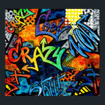Affiche Briques de graffitis : Abstrait urbain<br><div class="desc">motif de graffiti Abstrait. Avec des briques, des gouttes de peinture, des mots dans le style graffiti. Design urbain graphique pour textiles, vêtements de sport, imprimés. Motif de graffiti urbain avec gouttes de peinture. Graffiti Coolness - Urban Street Vibes ! arrière - plan, motif, illustration, abstrait, sans couture, mur, rue,...</div>