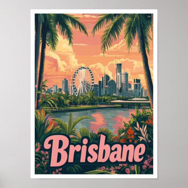 Affiche Brisbane Australie Vintage voyage d'art (Devant)