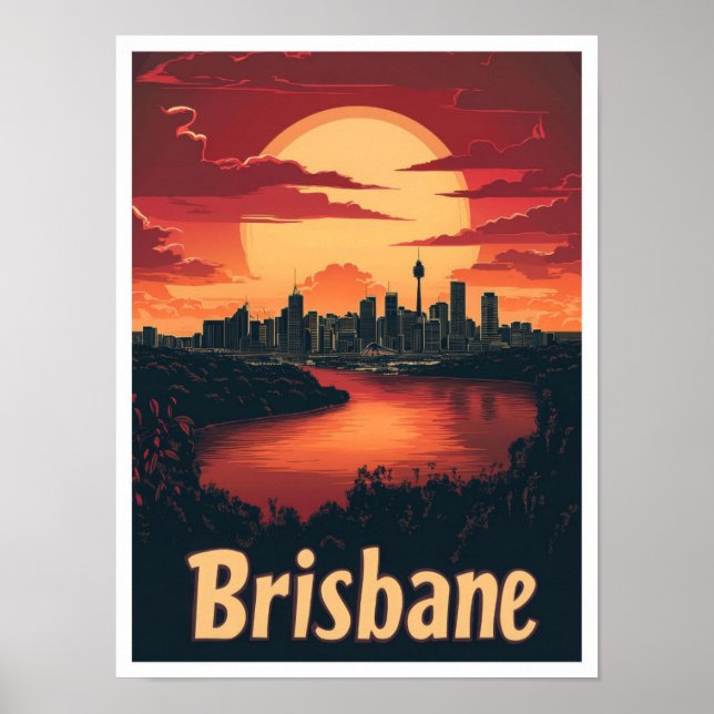 Affiche Brisbane Australie Vintage voyage d'art (Devant)