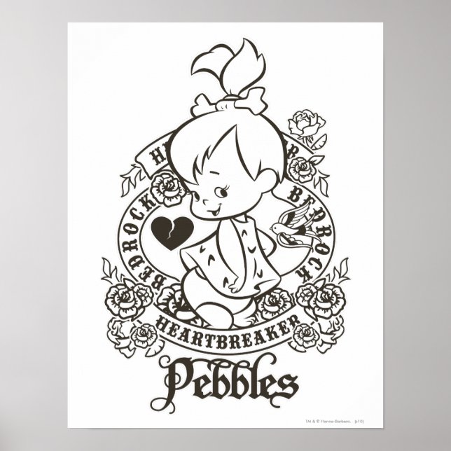 Affiche Brise-coeur PEBBLES™ B&W (Devant)