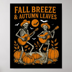 Affiche Brise d'automne et squelette de feuilles d'automne