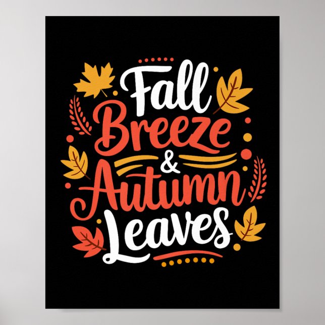 Affiche Brise d'automne Feuilles d'automne Feuille d'érabl (Devant)