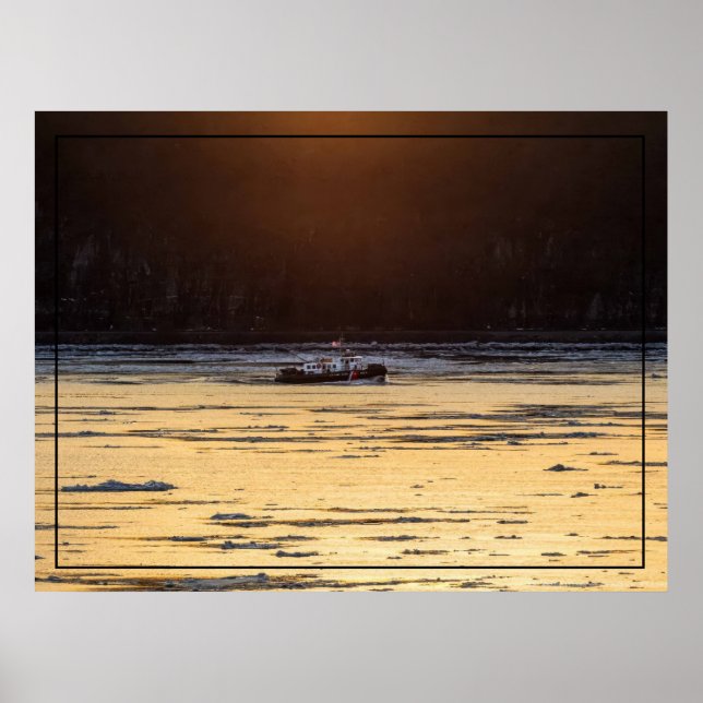 Affiche Brise-glace au coucher du soleil (Devant)