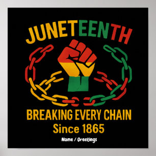 Affiche Briser chaque chaîne depuis 1865 – Juneteenth libé