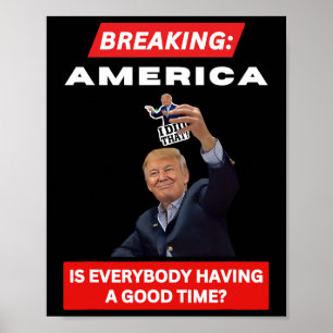 Affiche Briser l'Amérique anti-trump tarifs douaniers main