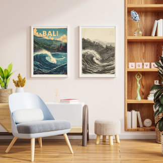 Affiche Brises de Bali – Voyage Tropical Indonésien Vintag