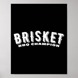 Affiche Brisket Bbq Champion Fumé Viande Bbq Texas Brisket