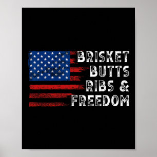 Affiche Brisket Buttes Ribs Et Freedom Steak Cuisine Boeuf
