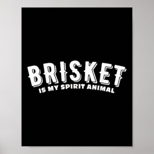 Affiche Brisket Est Mon Esprit Animal Fumé Viande Bbq Texa