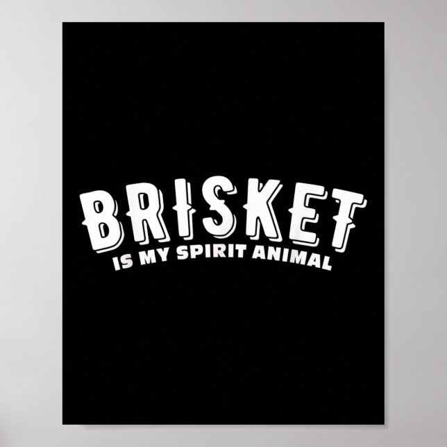 Affiche Brisket Est Mon Esprit Animal Fumé Viande Bbq Texa (Devant)
