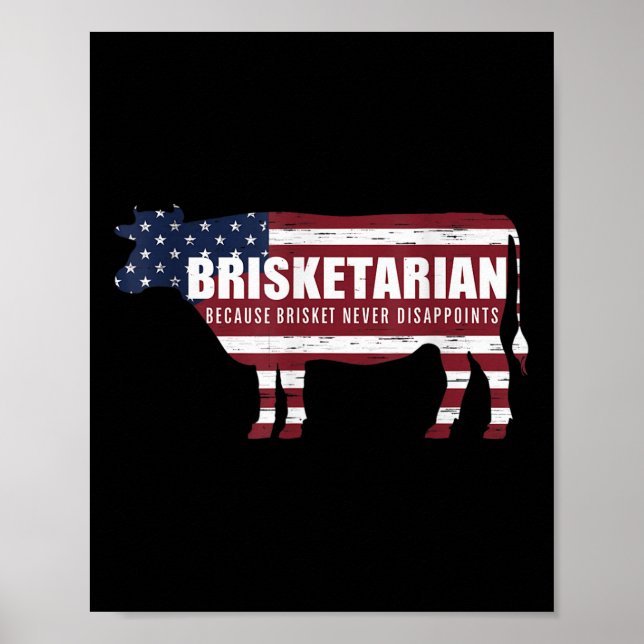 Affiche Brisketarian Brisket Bbq Humour Crude Barbecue (Devant)