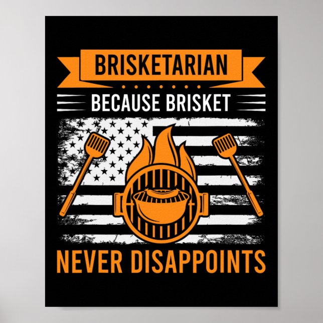 Affiche Brisketarien Parce Que Brisket Ne Déçoit Jamais -  (Devant)