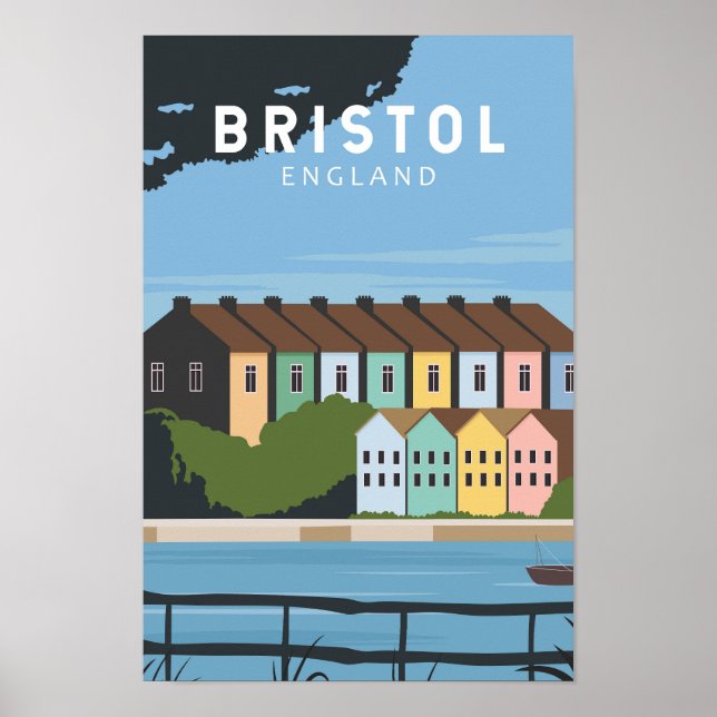 Affiche Bristol England Retro Travel Art Vintage (Devant)