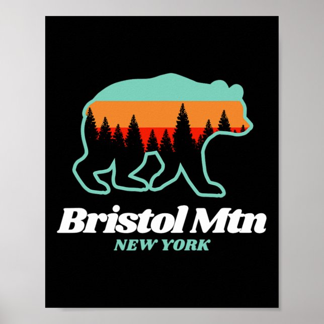 Affiche Bristol Mountain New York Ski Snowboard Ours (Devant)