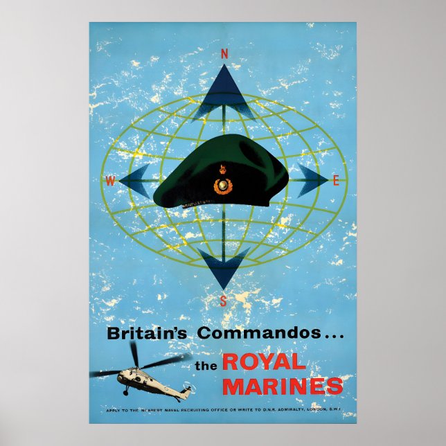 Affiche Britain's Commandos The Royal Marines Propaganda (Devant)