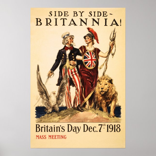 Affiche BRITANNIE ! Side by Side 1918 Les Alliés de la Pre (Devant)