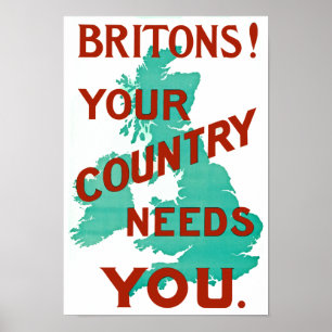 Affiche Britanniques ! Votre pays a besoin de vous