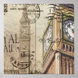 Affiche Britian England london clocktower big ben
