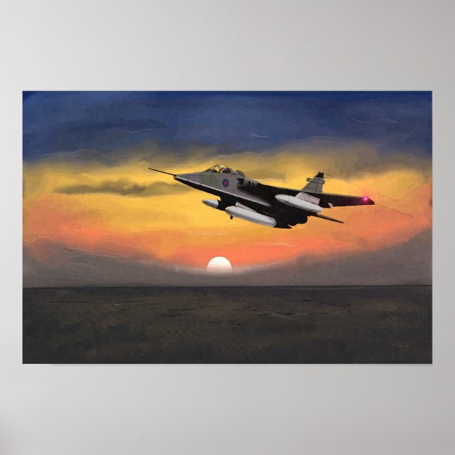 Affiche British Jaguar Jet Fighter 1984 Europe. (Devant)