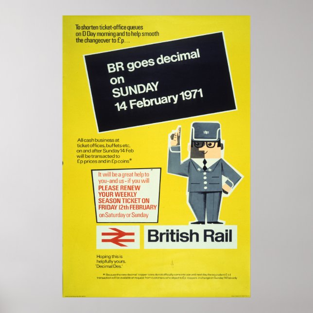 Affiche British Rail goes decimal (Devant)