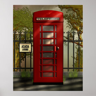 Affiche British Red Telephone Box Print