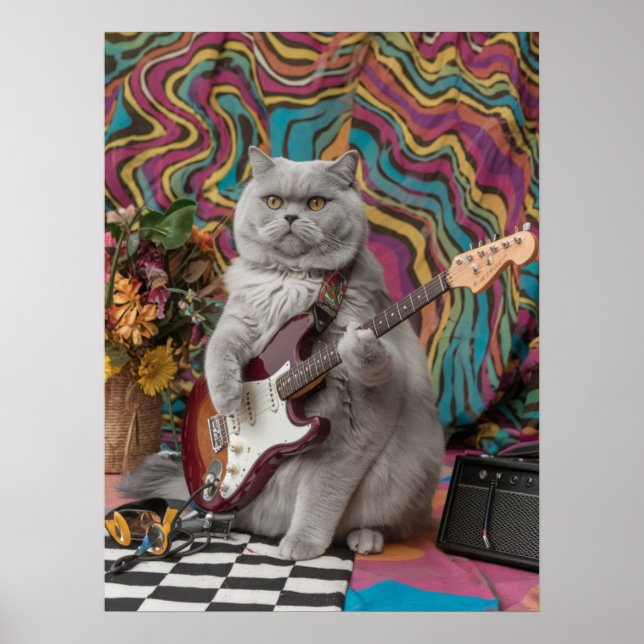 Affiche British Shorthair Rocker (Devant)