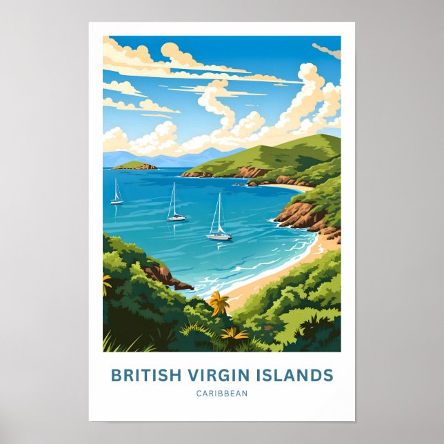 Affiche British Virgin Islands Caribbean Travel Imprimer (Devant)