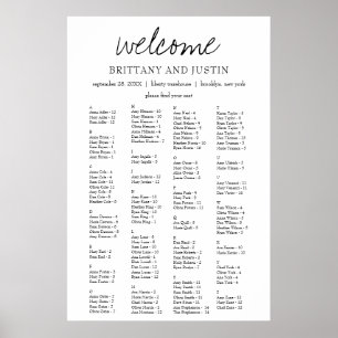 Affiche Brittany Elegant Alphabetical Seating Chart