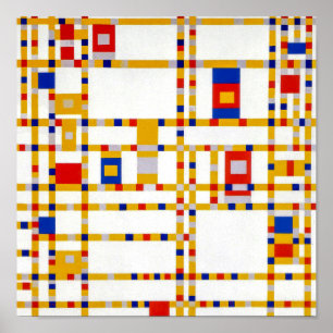 Affiche Broadway Boogie Woogie   Piet Mondrian  