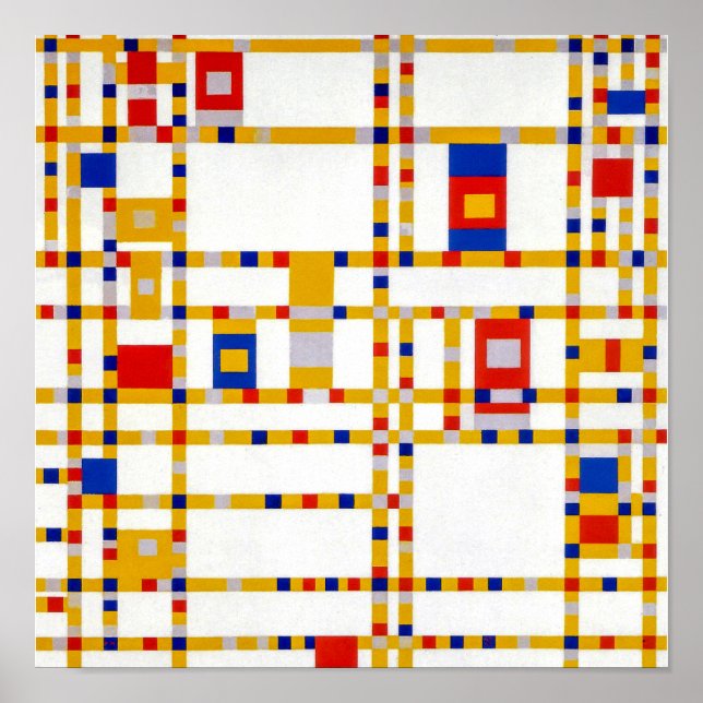 Affiche Broadway Boogie Woogie | Piet Mondrian | (Devant)