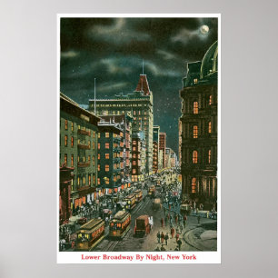 Affiche Broadway inférieur par nuit