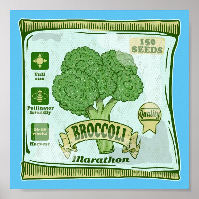 Affiche Broccoli Graines de légumes (Devant)