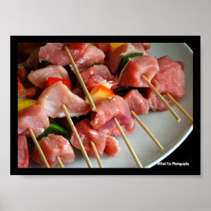 Affiche Brochettes de porc au poivre