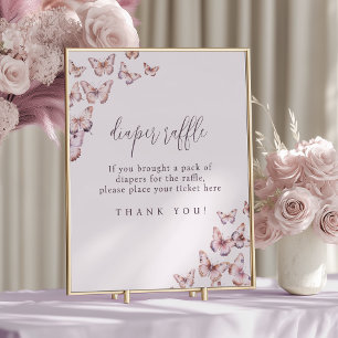 Affiche Brochure à papillon mou et rose